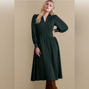 Soft Surroundings Deep Green Long Sleeve Dress